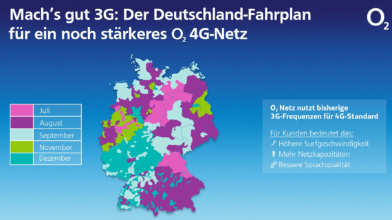 Deutschlandkarte: O2 Abschaltung UMTS-Netz
